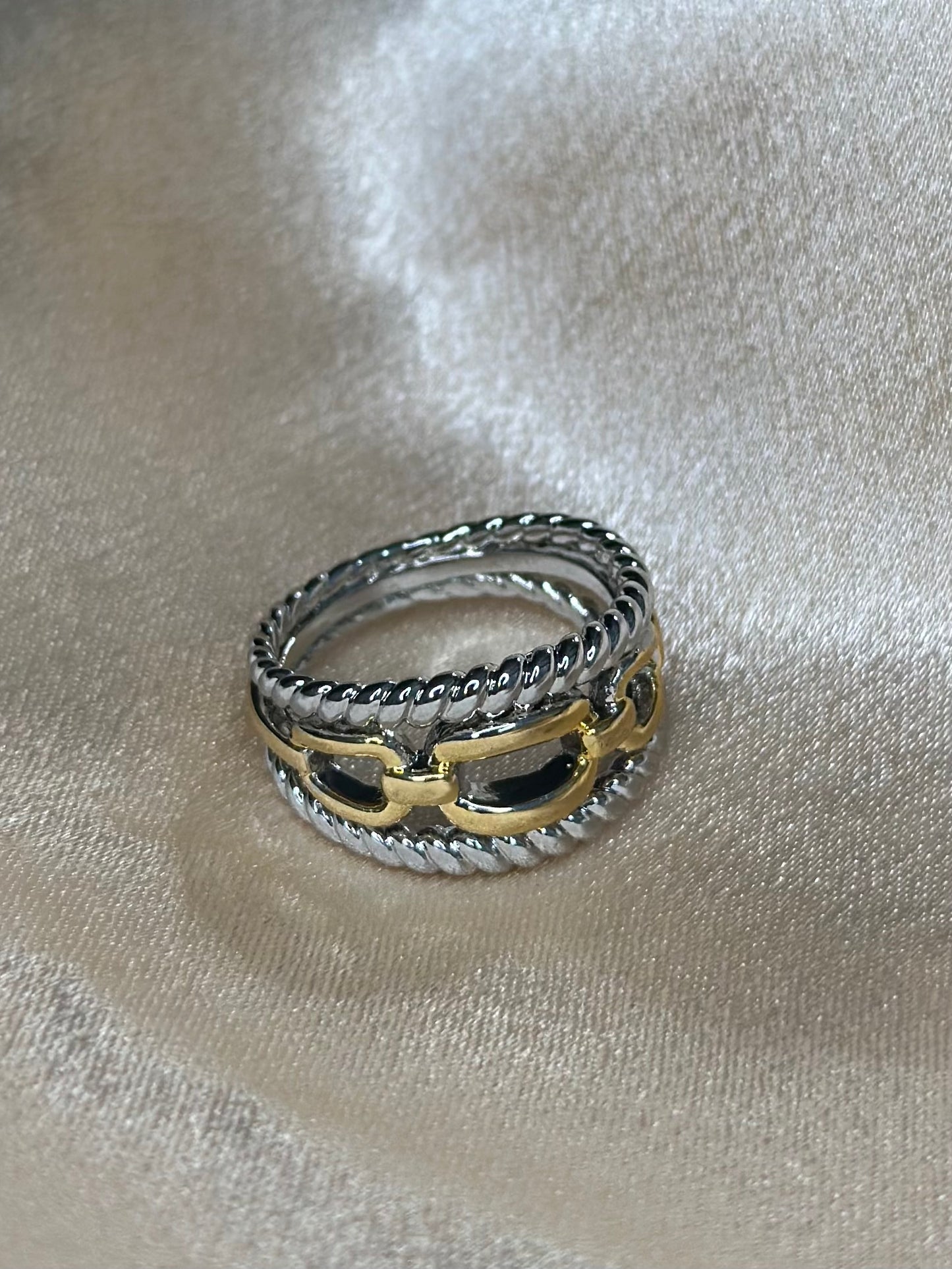 Isla two tone metal ring