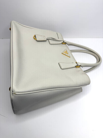 Pre-owned Prada White Saffiano leather medium galleria tote