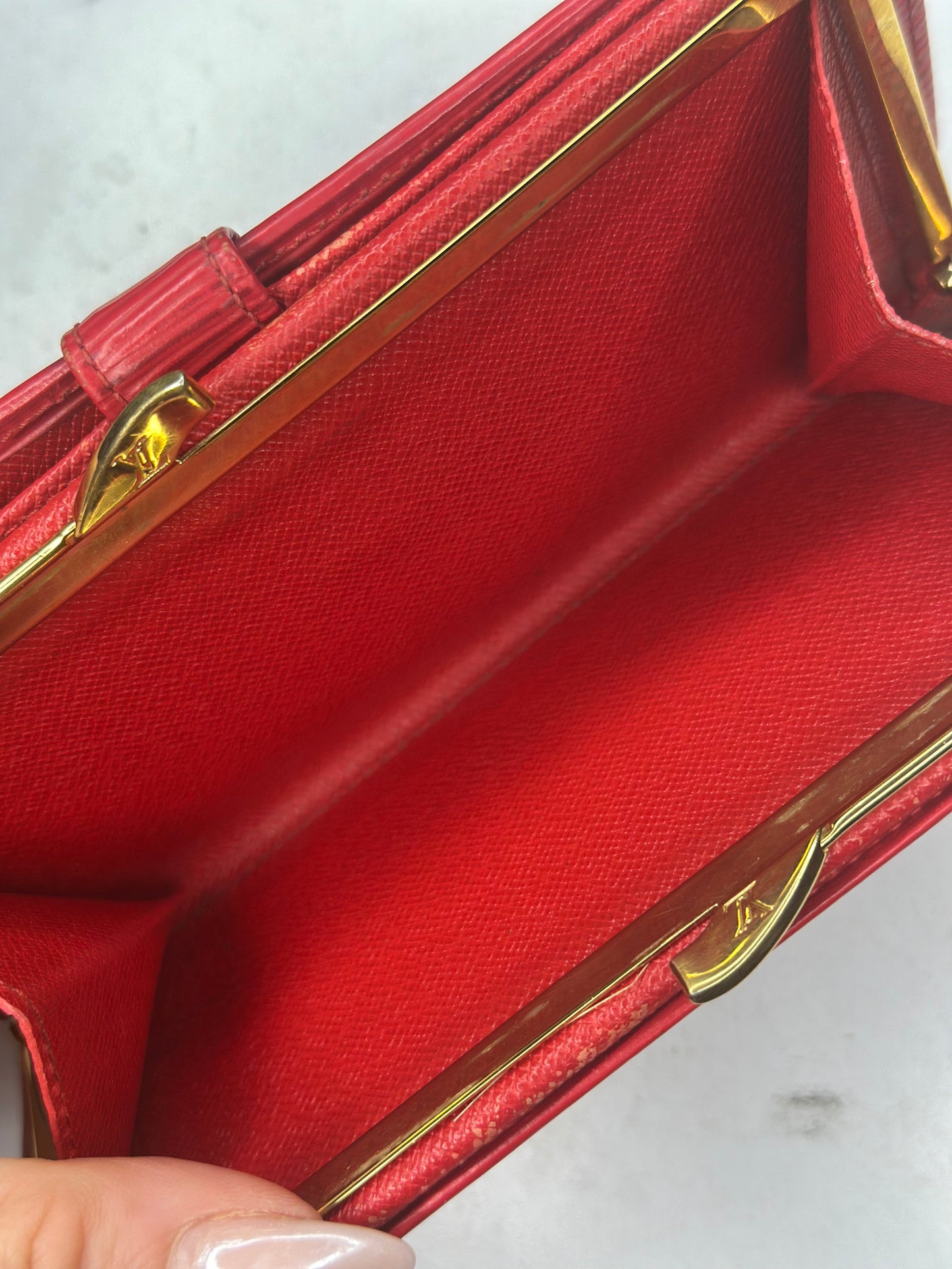 Pre-owned Louis Vuitton red Epi leather long wallet