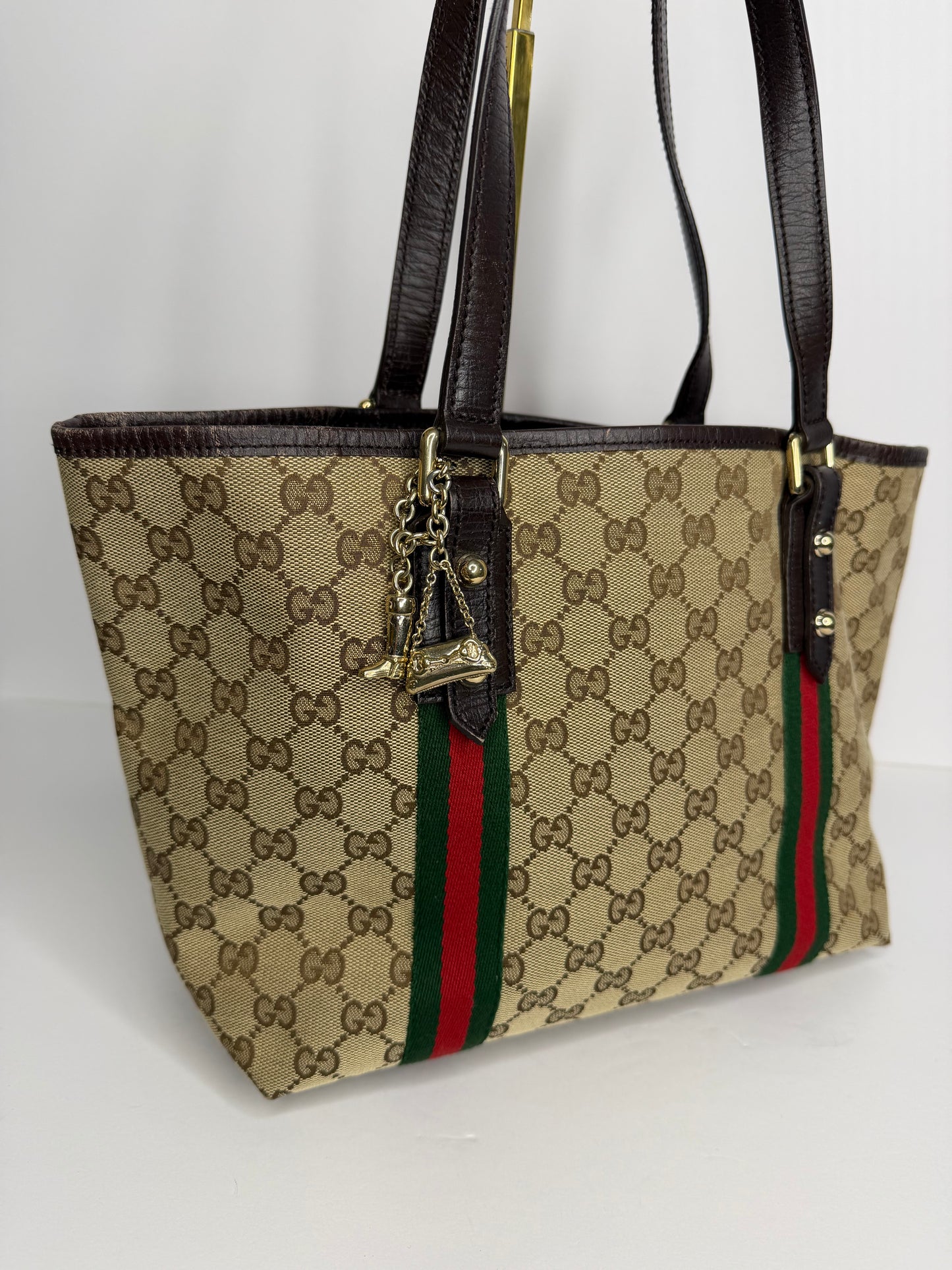 Pre-owned Gucci GG Canvas Jolicoeur Small Tote Bag