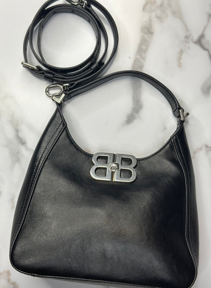 Pre-owned Balenciaga BB Soft small hobo bag in smooth leather with silver-tone hardware