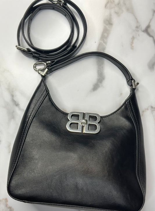 Pre-owned Balenciaga BB Soft small hobo bag in smooth leather with silver-tone hardware