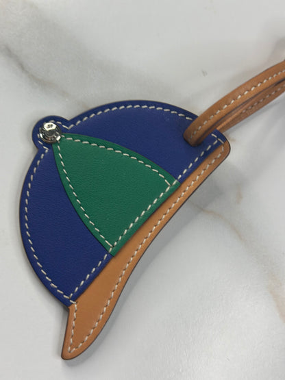 Pre-owned Hermes Tricolor Paddock Cap Bombe Helmet Bag Charm