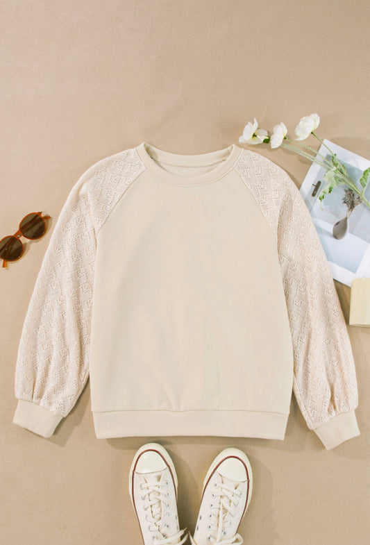 Eyelet Knit Pullover Top
