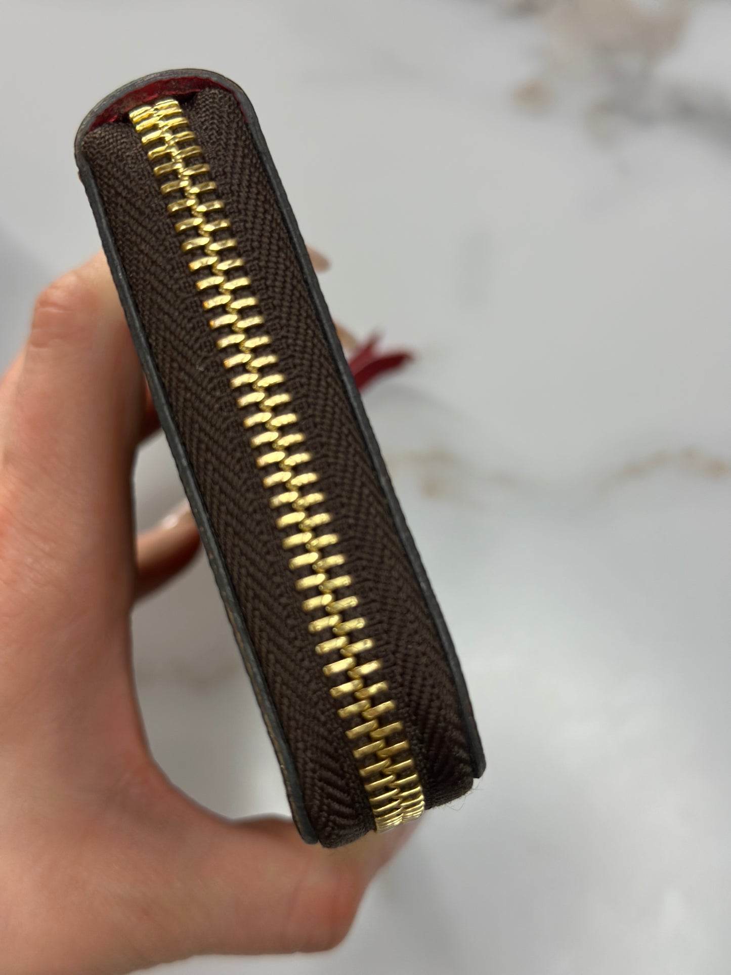 Pre-owned Louis Vuitton Damier Ebene clemence wallet