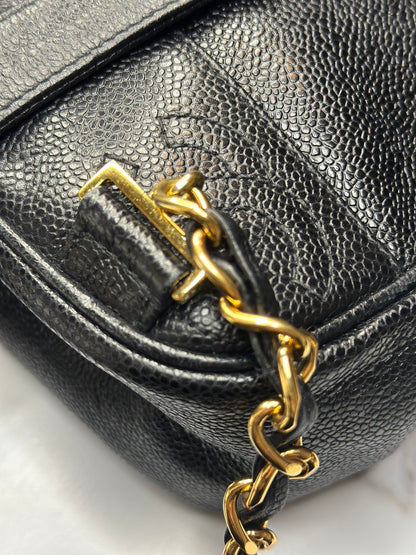 Pre-owned Chanel Black Caviar leather triple C vintage backpack 1996-1997