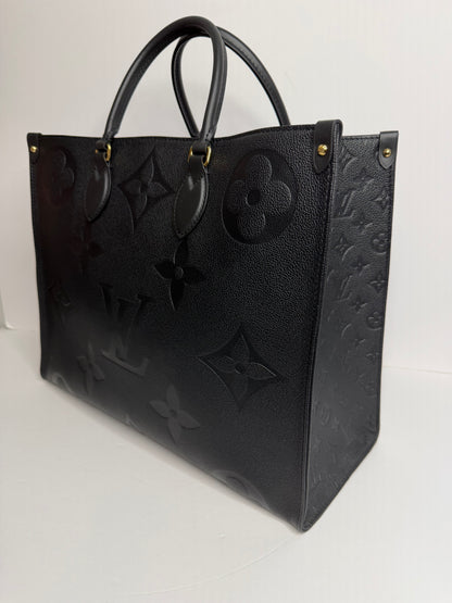 Pre-owned Louis Vuitton black Empriente leather OntheGo GM tote