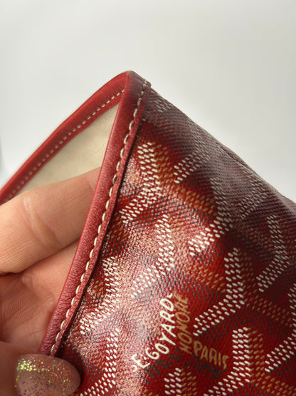 Pre-owned Goyard Red Goyardine canvas St. Louis PM tote