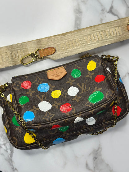 Pre-owned Louis Vuitton x Yayoi Kusama 2023 infinity dots Multi Pochette Accessoires crossbody