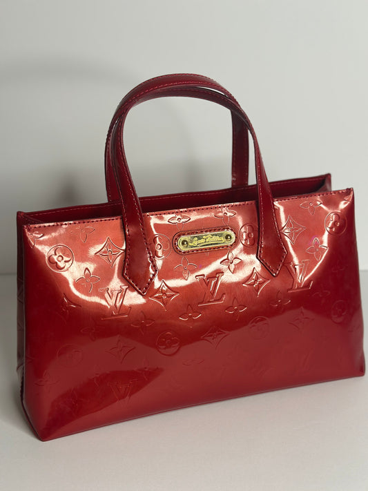 Pre-owned Louis Vuitton Pomme D'Amour vernis Wilshire p.m. tote
