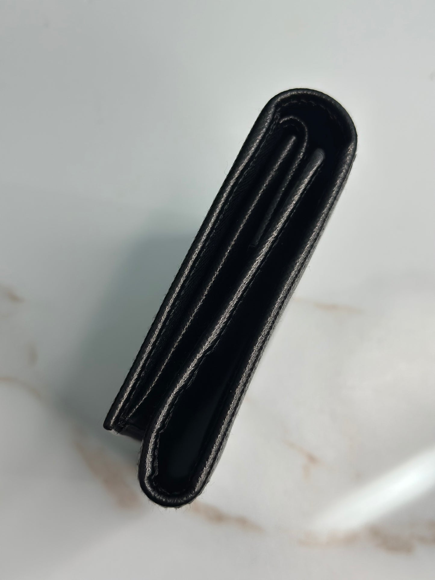 Pre-owned Prada black Saffiano leather bifold wallet