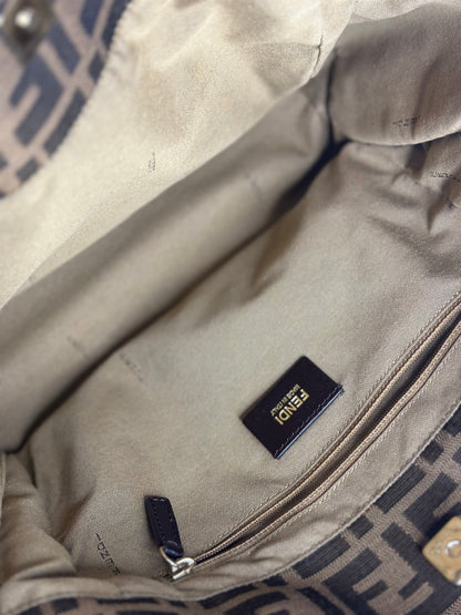 Pre-owned Fendi Tobacco Zucca Canvas and Leather Chef Tote