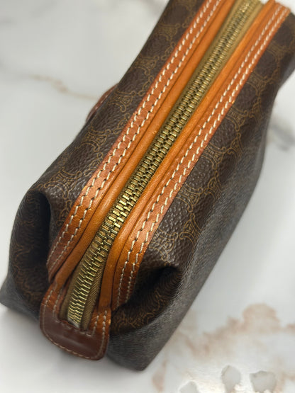 Pre-owned Celine Macadam canvas small cosmetic pouch