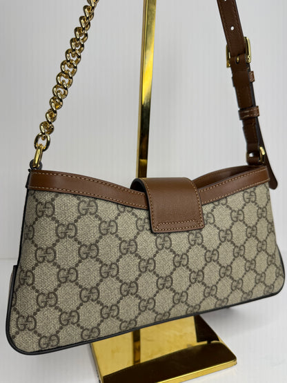 Pre-owned Gucci GG Canvas padlock shoulder bag
