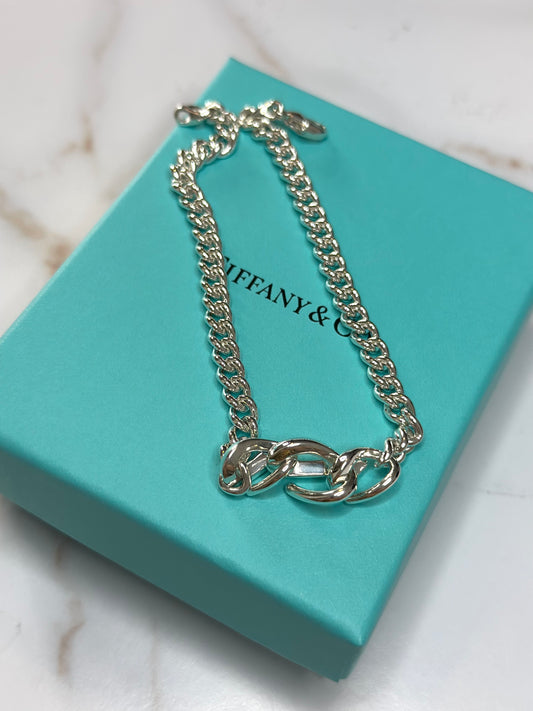 Pre-owned Tiffany Forge
Link Bracelet in High-polished Sterling Silver