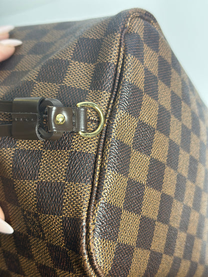 Pre-owned Louis Vuitton Damier Ebene neverfull MM tote