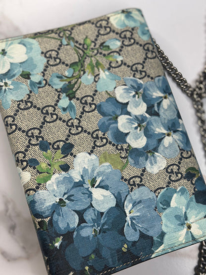 Pre-owned Gucci Dionysus Chain Wallet Blooms Print GG Coated Canvas Small crossbody