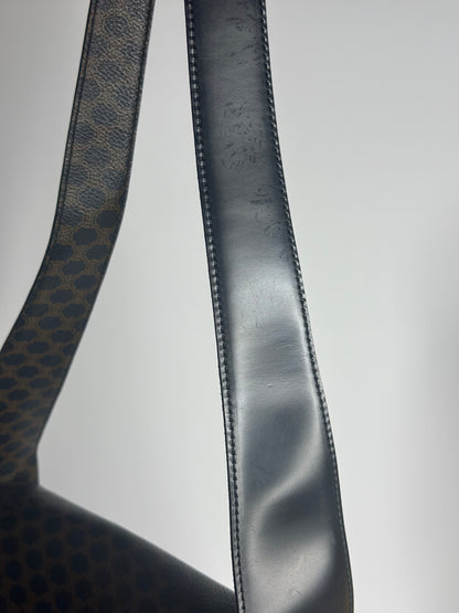 Pre-owned Celine black x brown macadam canvas shoulder bag