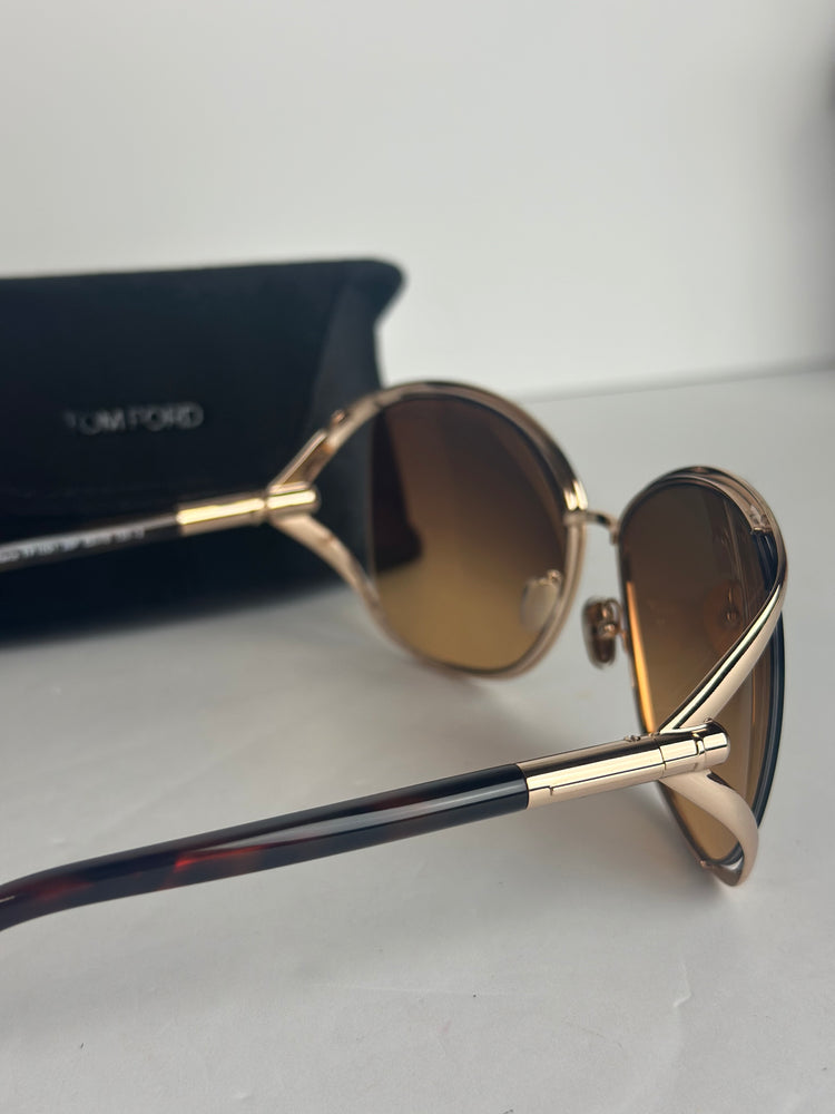 #3 Pre-Owned Tom Ford Women's Marta Shiny Gold Sunglasses