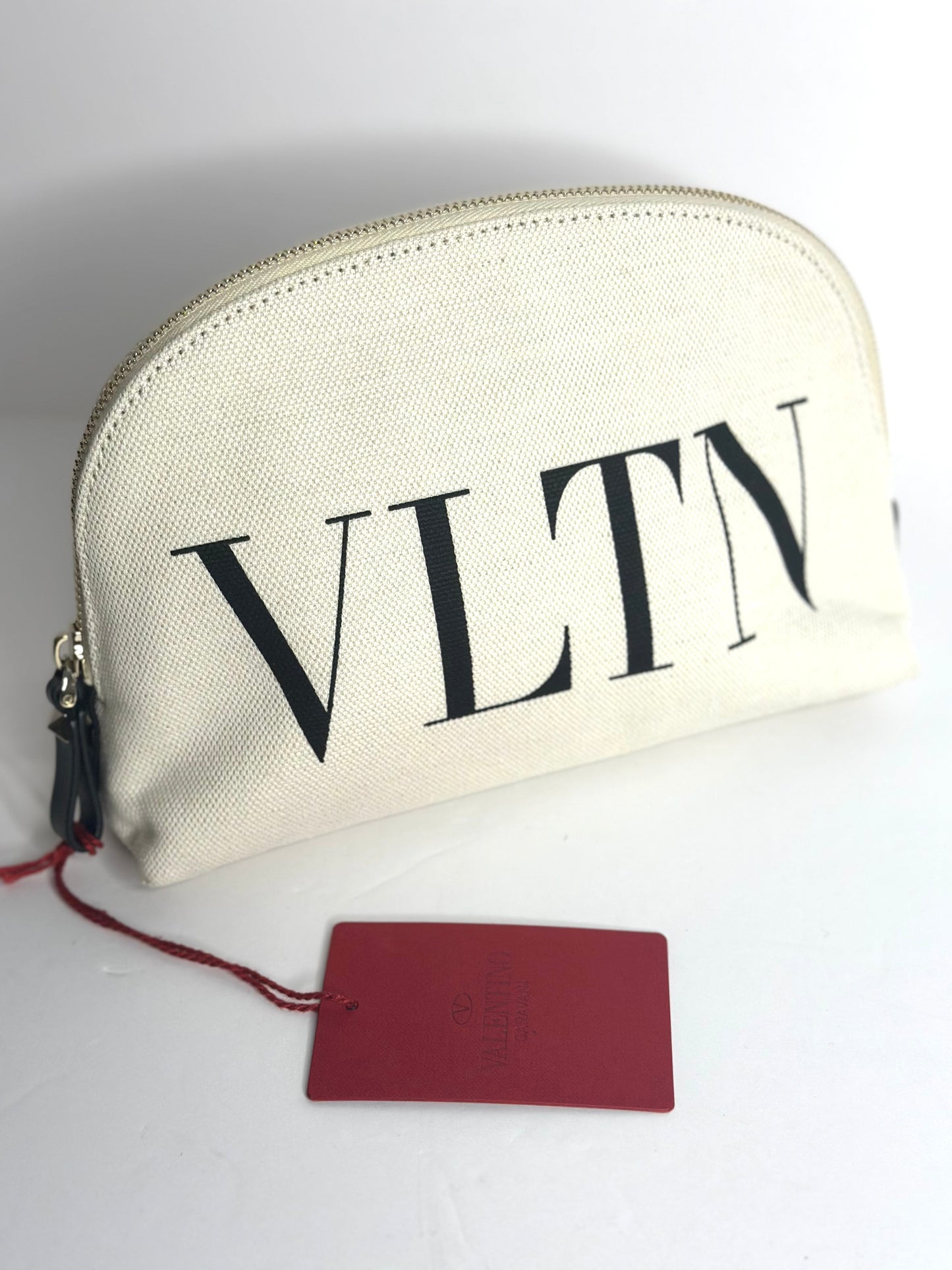 Pre-owned Valentino canvas cosmetic pouch