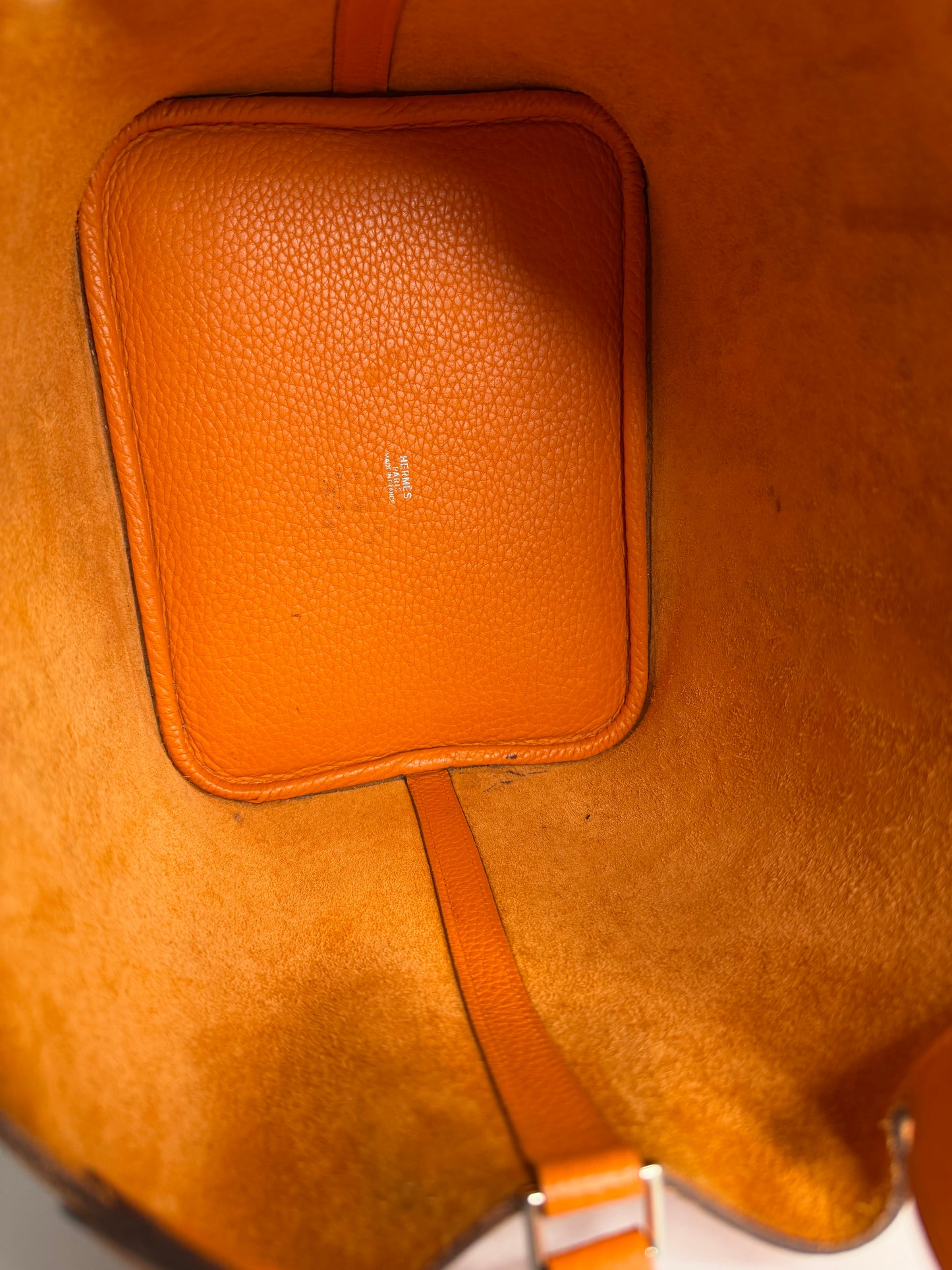 Hermes Clemence Orange Leather Picotin 22 tote