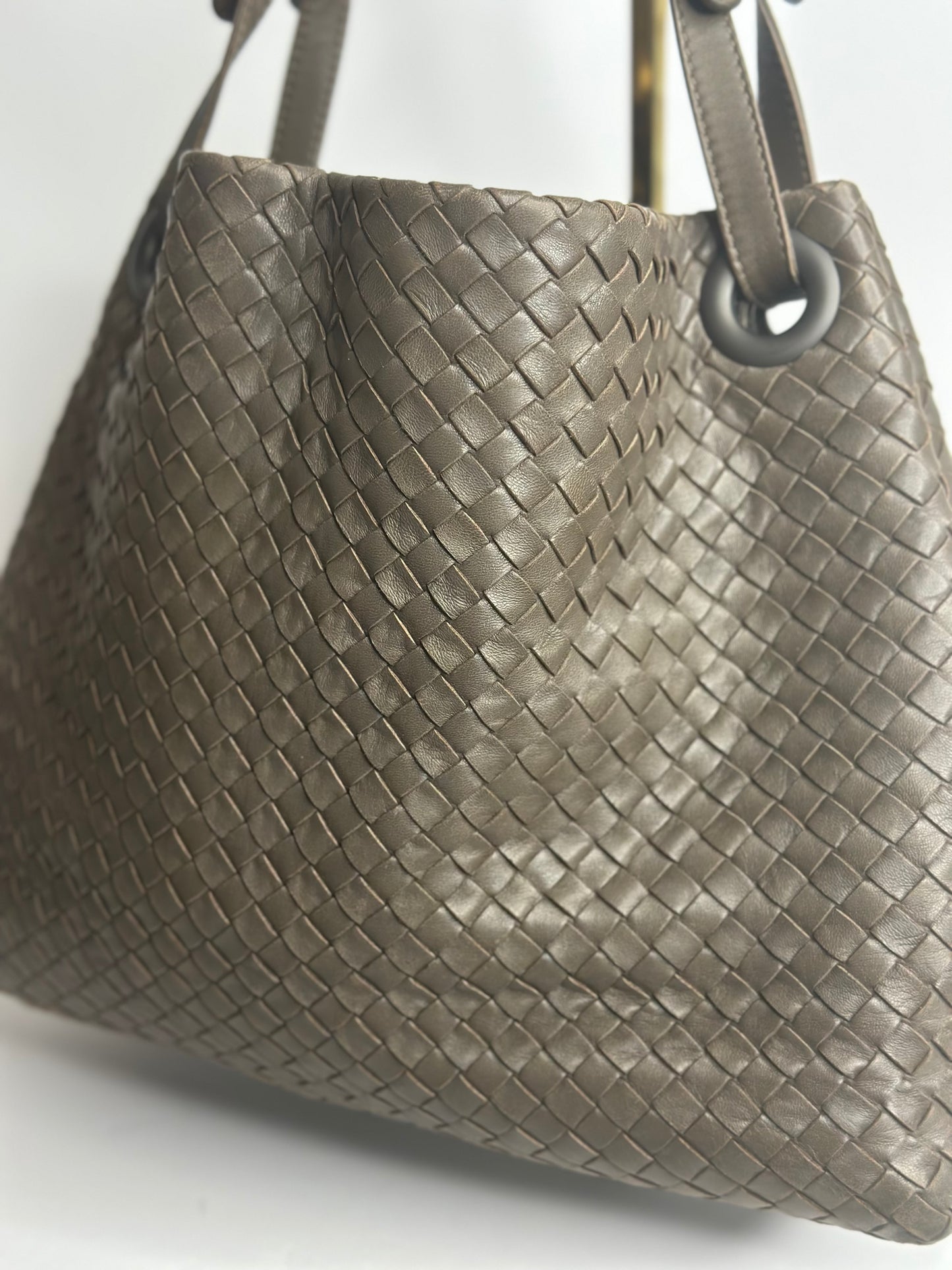 Pre-owned Bottega Veneta taupe-brown Intrecciato Tote