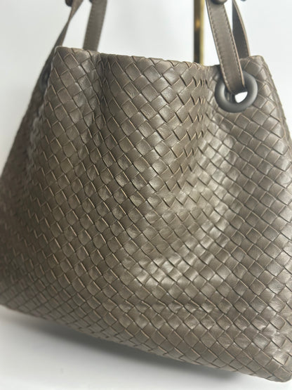 Pre-owned Bottega Veneta taupe-brown Intrecciato Tote