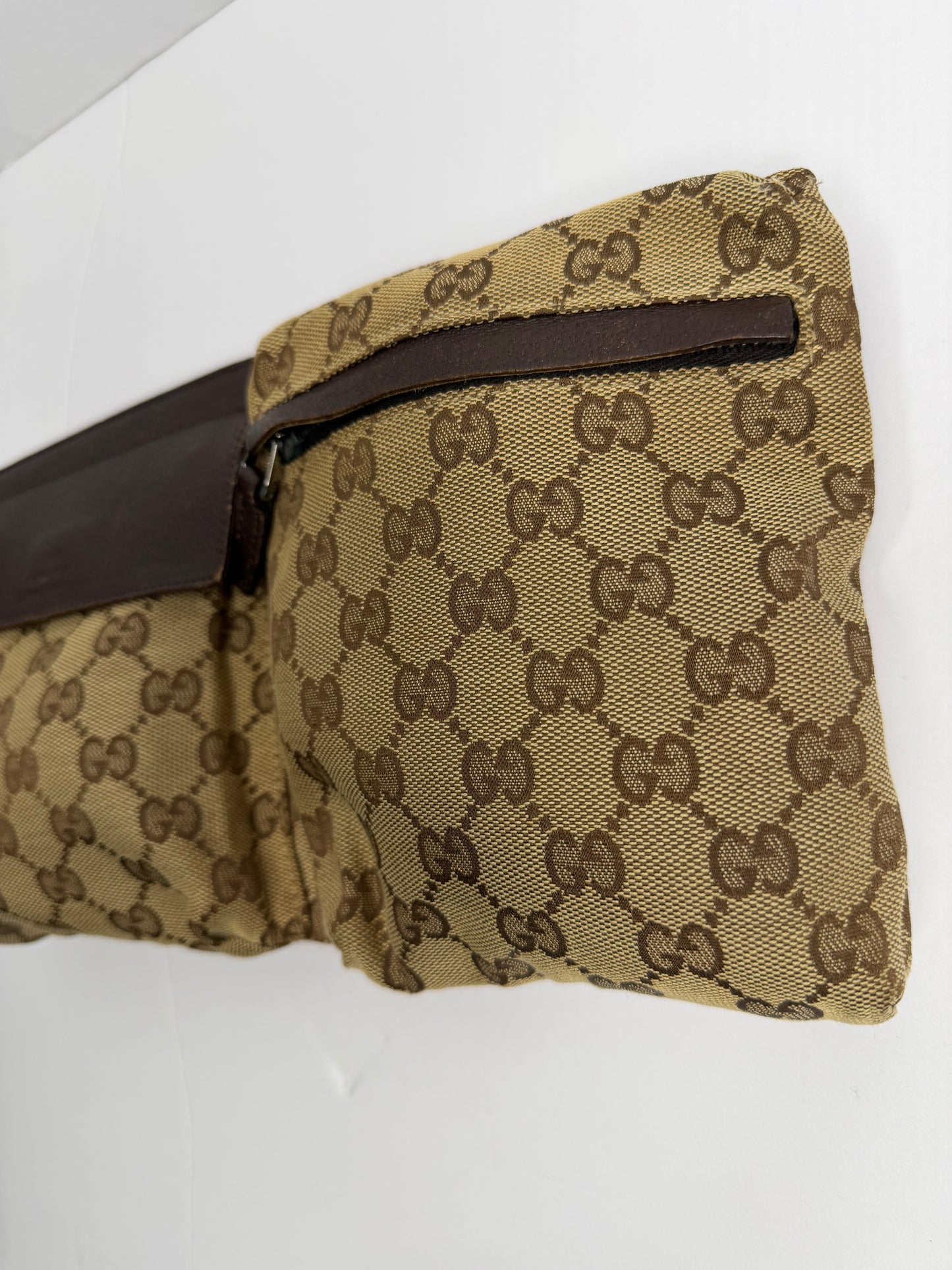 Pre-owned Gucci GG Canvas Double Pocket belt bag