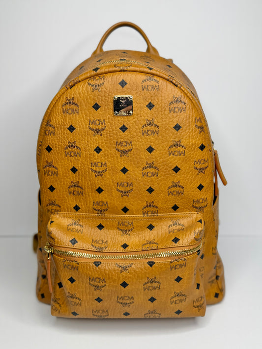 Pre-owned MCM backpack in the signature cognac Visetos monogram print