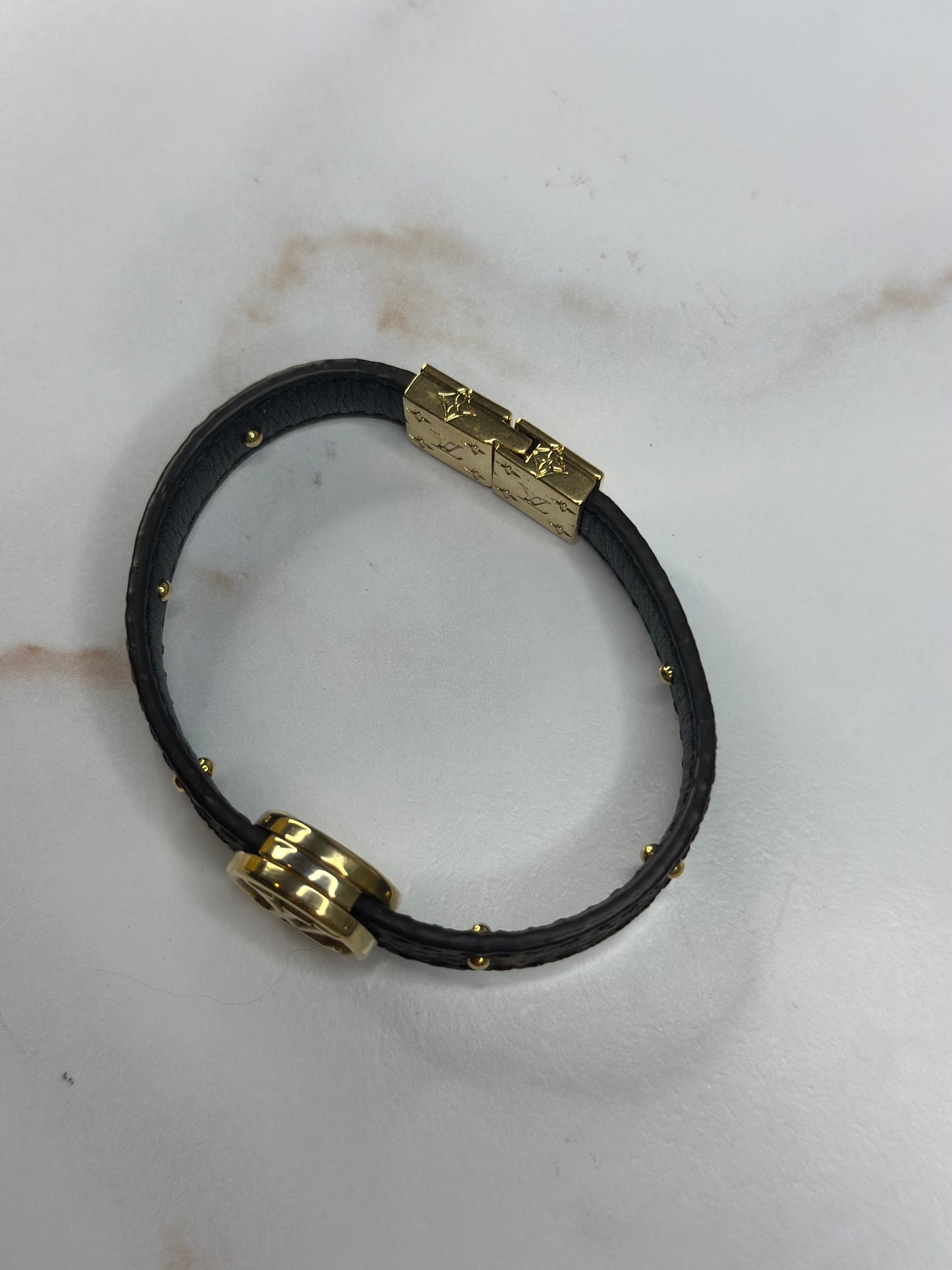 Pre-owned Louis Vuitton LV Circle monogram canvas Reversible Bracelet