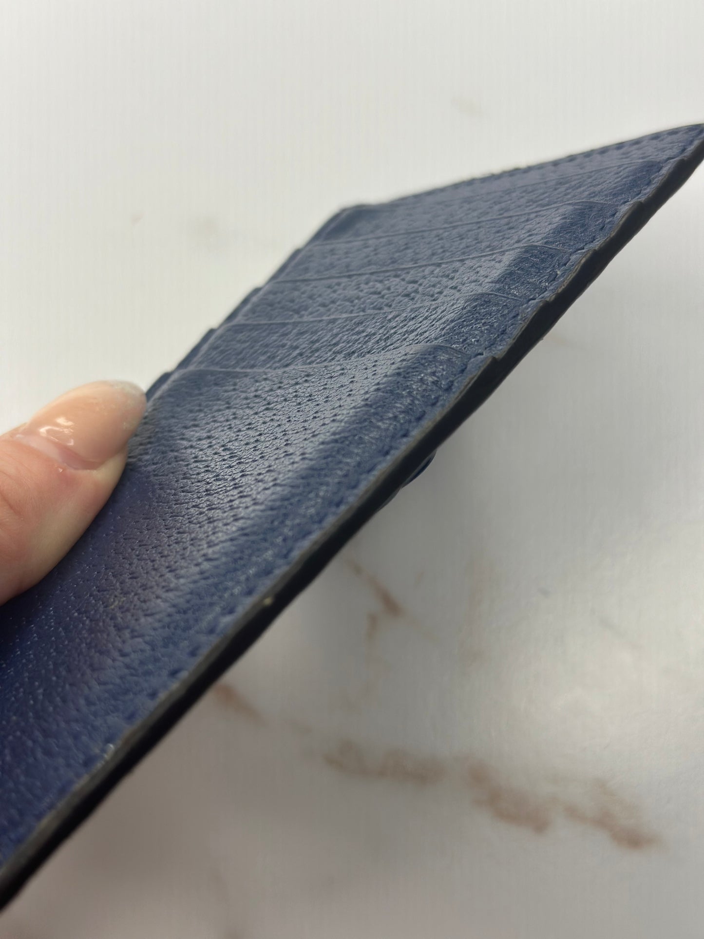 Gucci GG dark blue leather card case