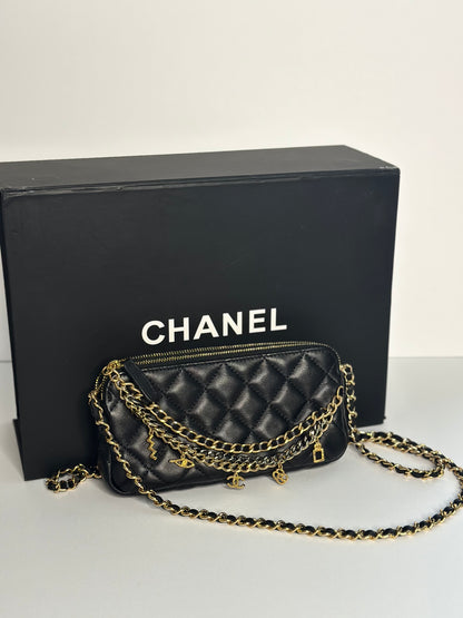 Pre-owned Chanel Quilted lambskin Egyptian amulet crossbody