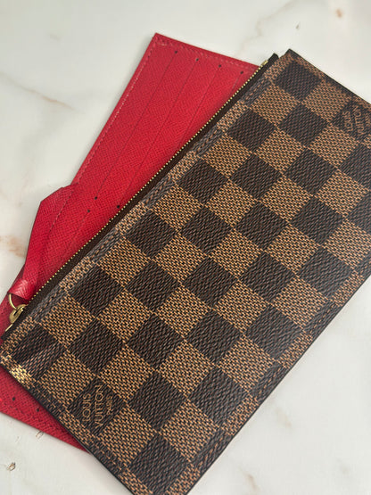 Pre-owned Louis Vuitton Damier ebene canvas felicie pochette crossbody