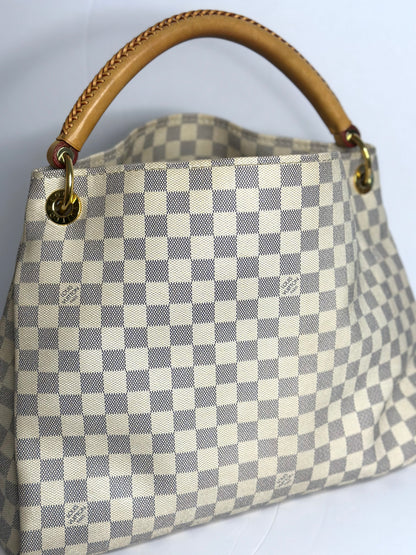 Pre-owned Louis Vuitton Damier Azur Artsy MM shoulder tote