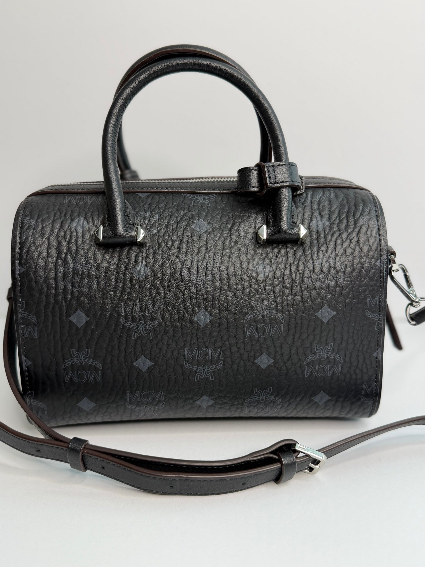Pre-owned MCM Ella Boston Bag In Visetos