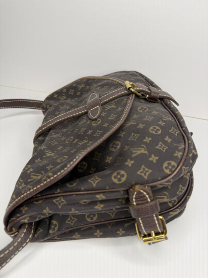 Pre-owned Louis Vuitton Monogram Mini Lin Saumur 30 crossbody