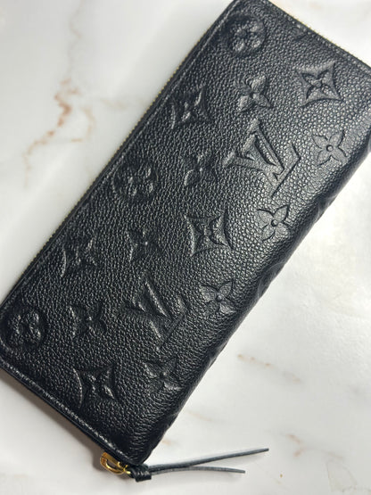 Pre-owned Louis Vuitton Black empriente leather clemence wallet