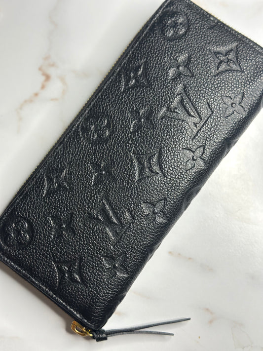Pre-owned Louis Vuitton Black empriente leather clemence wallet