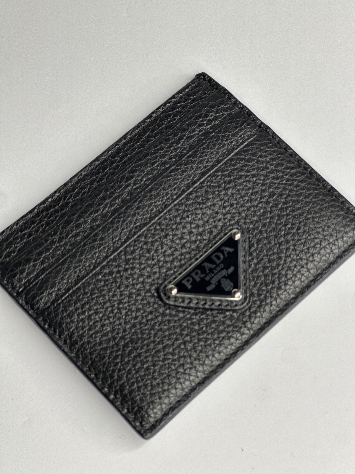 Pre-owned Prada black Vitello leather card holder