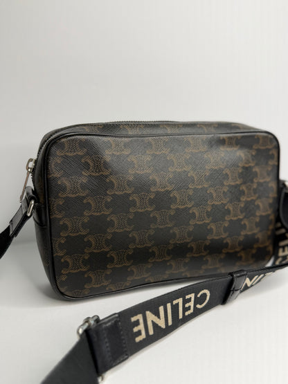 Pre-owned Celine Medium Triomphe Coated Canvas Messenger Bag