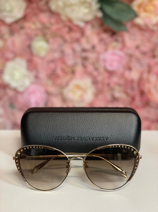 Pre-Owned Alexander McQueen Gold Sunglasses