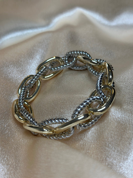 Fairfax two tone stretch bracelet