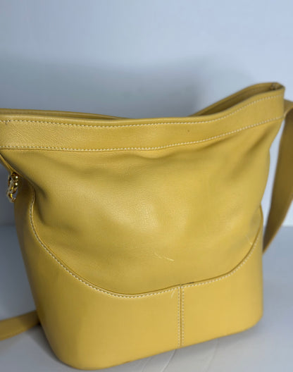 Pre-owned Loewe Yellow calfskin leather vintage bucket bag
