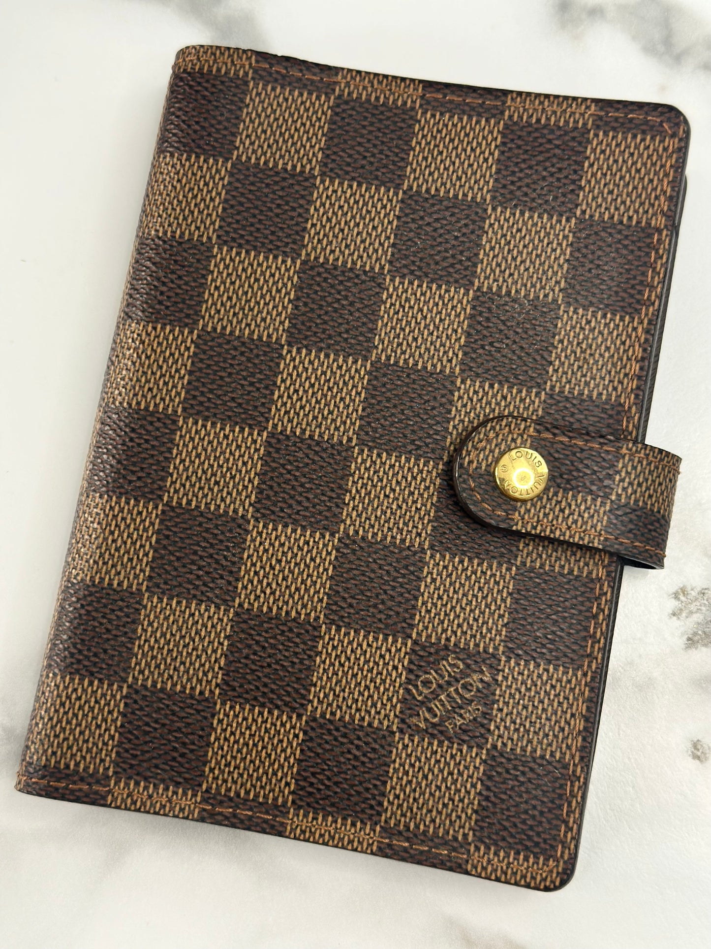Pre-owned Louis Vuitton Damier Ebene Agenda PM