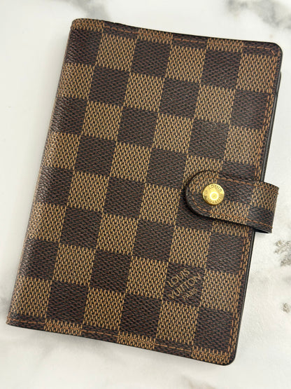 Pre-owned Louis Vuitton Damier Ebene Agenda PM