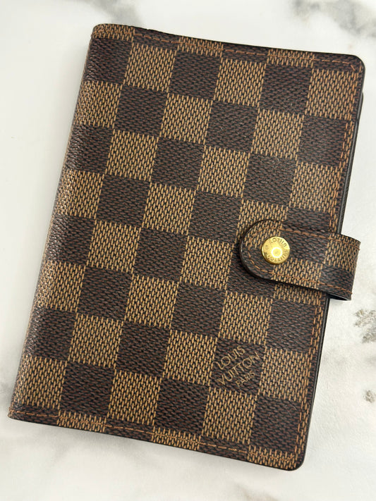 Pre-owned Louis Vuitton Damier Ebene Agenda PM