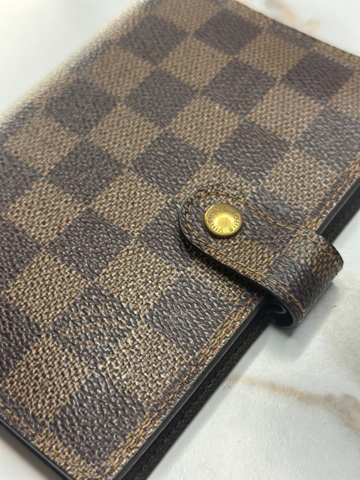 Pre-owned Louis Vuitton Damier ebene canvas agenda PM