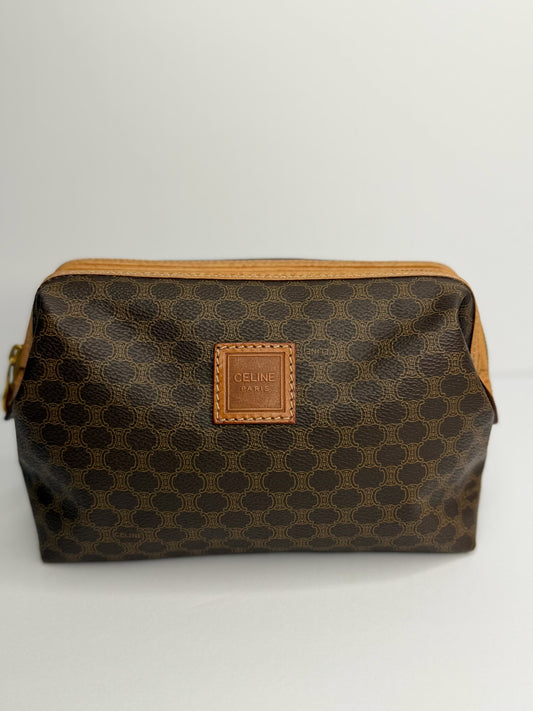 Pre-owned Celine vintage macadam canvas cosmetic pouch