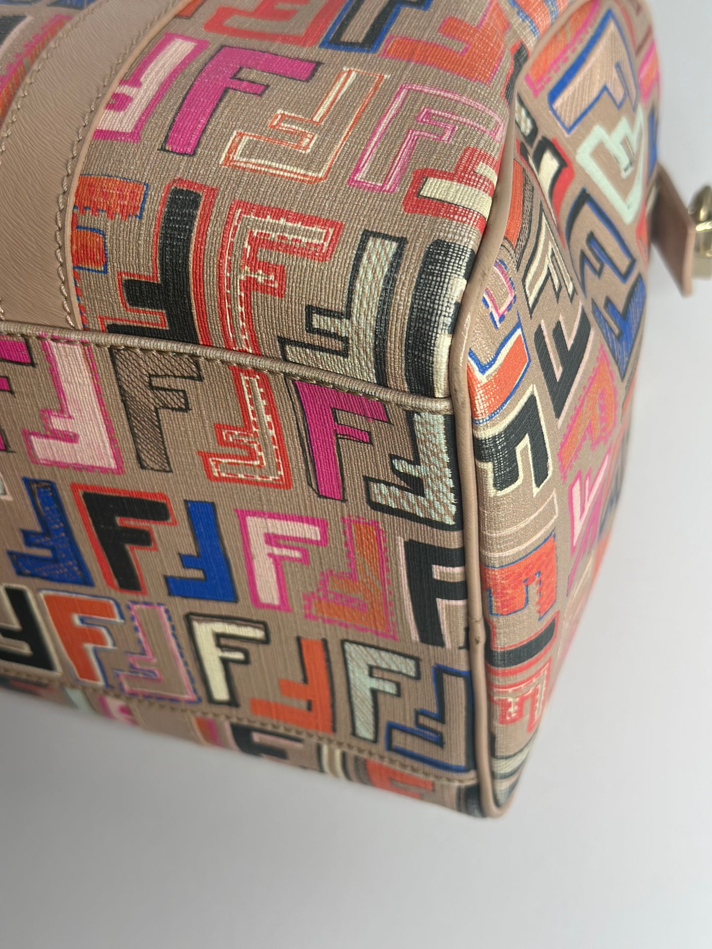 Pre-owned Fendi Boston Bag Zucca Coated Canvas Medium tote