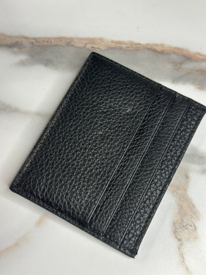 Pre-owned Prada black vitello leather cardholder